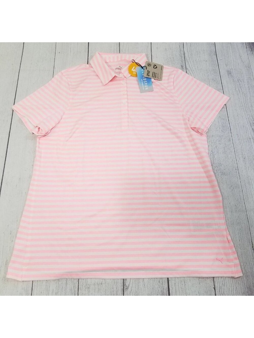 Puma Mattr Somer Stripes Short Sleeve Polo Womens Size XL